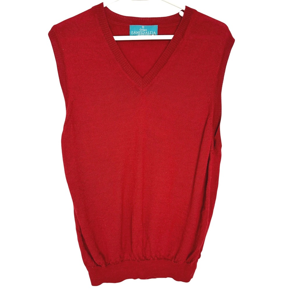 Men's Grupo Esmeralda Baby Alpaca Vest Red M